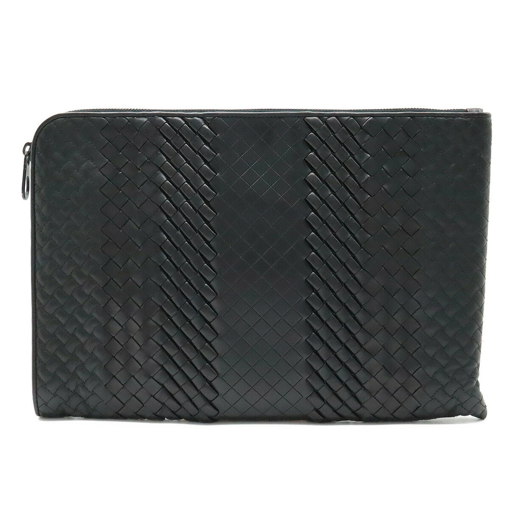 BOTTEGA VENETA Intreccio Imperatore Case Clutch Bag Leather Black